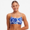 funkita swim crop top - blossom blue